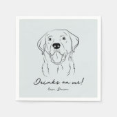 Blauwe Drinken op Me Dog Schets Papier Servet (Voorkant)