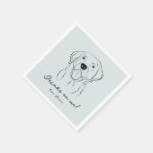 Blauwe Drinken op Me Dog Schets Papier Servet (Hoek)