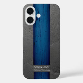 Blauwe Drip Naam Abstracte Textuur iPhone 16 Hoesje