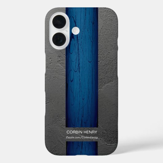 Blauwe Drip Naam Abstracte Textuur Case-Mate iPhone Case (Achterkant)