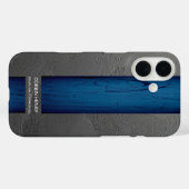 Blauwe Drip Naam Abstracte Textuur Case-Mate iPhone Case (Achterkant (horizontaal))