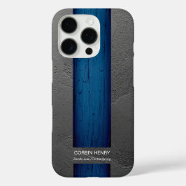 Blauwe Drip Naam Abstracte Textuur iPhone 16 Pro Hoesje