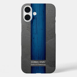 Blauwe Drip Naam Abstracte Textuur iPhone 16 Plus Hoesje