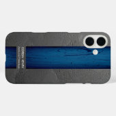 Blauwe Drip Naam Abstracte Textuur Case-Mate iPhone Case (Achterkant (horizontaal))