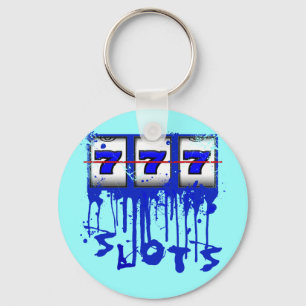 BLAUWE DRIPPENDE SCHIJFSLEUVEN SLEUTELHANGER