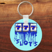 BLAUWE DRIPPENDE SCHIJFSLEUVEN SLEUTELHANGER (Voorkant)