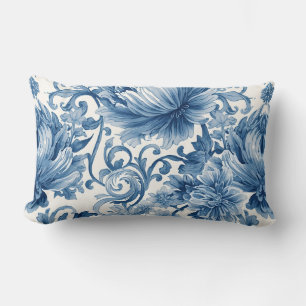 Blauwe Dromen Bloemenschildering Chinoiserie Kussen