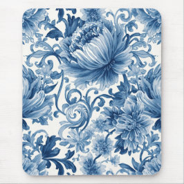 Blauwe Dromen | Bloemenschildering in waterverftec Muismat