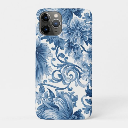 Blauwe Dromen | Bloemige Aquarel Chinoiserie Case-Mate iPhone Case (Achterkant)