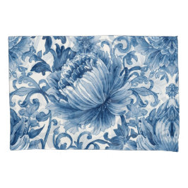 Blauwe Dromen | Bloemige Aquarel Chinoiserie Kussensloop