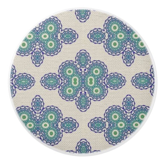 blauwe dromen keramische knop (Voorkant)