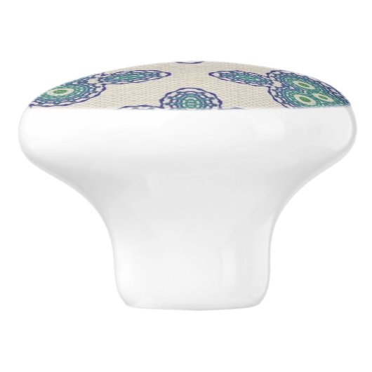 blauwe dromen keramische knop (Zijkant)