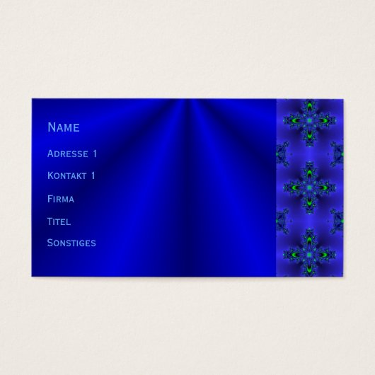 Blauwe dromen visitekaartje (Voorkant)