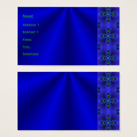 Blauwe dromen visitekaartjes (Voorkant /achterkant)