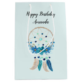 Blauwe dromenvanger Stijlvol Boho-ontwerp Medium Cadeauzakje