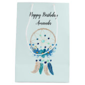 Blauwe dromenvanger Stijlvol Boho-ontwerp Medium Cadeauzakje (Achterkant)