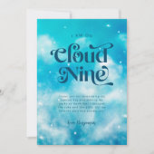 Blauwe Dromerige Pastel Cloud Negen 9e Verjaardag  Bedankkaart (Voorkant)