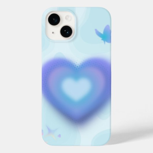 🦋 Blauwe Droom Hart Hoestebeschermer Case-Mate iPhone Case (Achterkant)