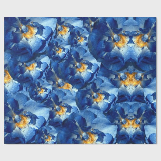 Blauwe droom, Rozen Bloemen Vakantie Wrapping Papi Cadeaupapier (Vlak)