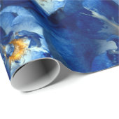 Blauwe droom, Rozen Bloemen Vakantie Wrapping Papi Cadeaupapier (Rol Hoek)