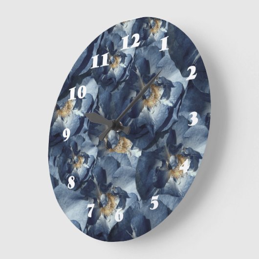 Blauwe droom, Rozen bloemenpatroon wandklok (Hoek)