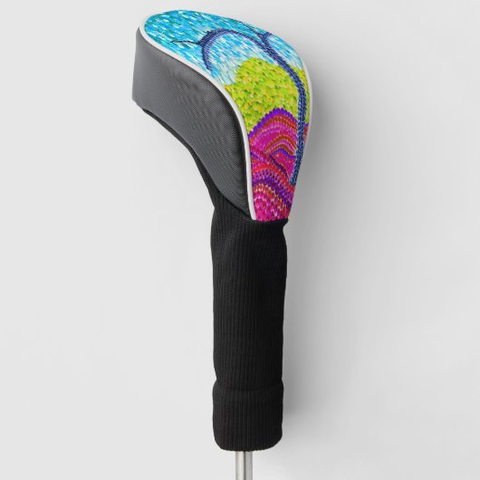 Blauwe droomboom golfheadcover (Schuin)