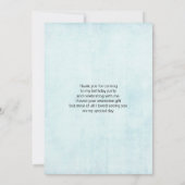 Blauwe droomcatcher met bloemen en veren bedankkaart (Achterkant)