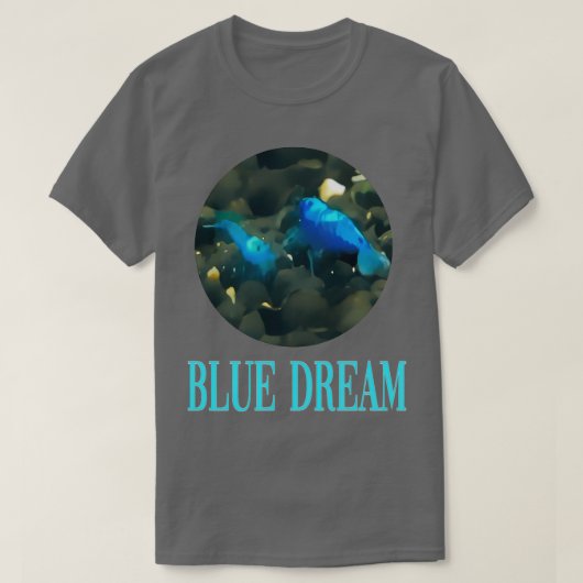 Blauwe droomgarnaal t-shirt (Design voorkant)