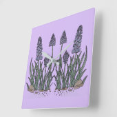 Blauwe druifhyacint vierkante klok (Hoek)