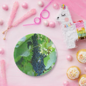 Blauwe druiven papieren bordje (Feest)