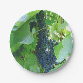 Blauwe druiven papieren bordje