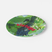 Blauwe druiven uit een goede wijnjaar papieren bordje (Gekanteld)