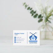 Blauwe druk wassen foto Power Wash Cleaning Visitekaartje (Staand voorkant)