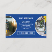 Blauwe druk wassen foto Power Wash Cleaning Visitekaartje (Achterkant)