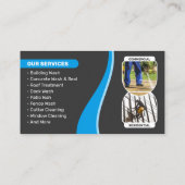 Blauwe druk Wassen Macht Wassen Huis Wassen Visitekaartje (Achterkant)