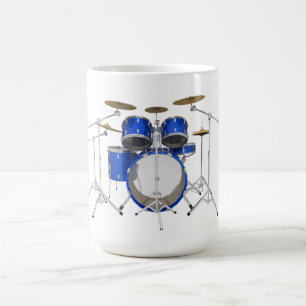 Blauwe drumkit: koffiemok