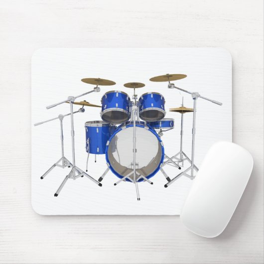 Blauwe drumkit: muismat (Met muis)
