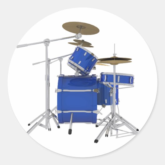 Blauwe drumkit: ronde sticker (Voorkant)