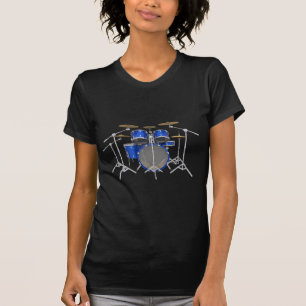 Blauwe drumkit: t-shirt