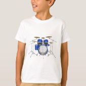 Blauwe drumkit: t-shirt (Voorkant)
