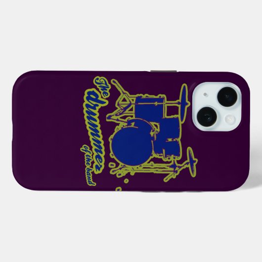 Blauwe drums / drummer Case-Mate iPhone case (Achterkant (horizontaal))