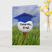 Blauwe druppel op Golfbal Kaart (Gele Bloem)