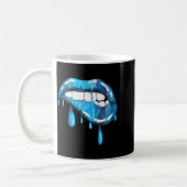 Blauwe Druppelbeetlippen Lippenstift Effect 80s Koffiemok (Links)