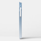 Blauwe druppelende glitter monogram Girly Case-Mate iPhone Case (Achterkant / Links)