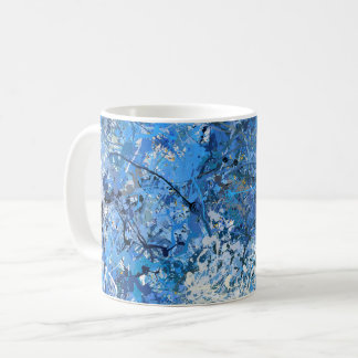 Blauwe Druppels Abstractie Koffiemok