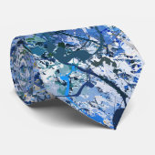Blauwe Druppels Abstractie Stropdas (Opgerold)