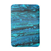 Blauwe druppels Acrylkleurstof Abstracte vloeibaar Badmat (Voorkant Verticaal)