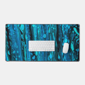 Blauwe druppels Acrylkleurstof Abstracte vloeibaar Bureaumat (Keyboard & Muis)