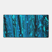 Blauwe druppels Acrylkleurstof Abstracte vloeibaar Bureaumat (Voorkant)