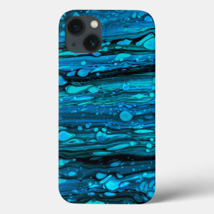 Blauwe druppels Acrylkleurstof Abstracte vloeibaar Case-Mate iPhone Case